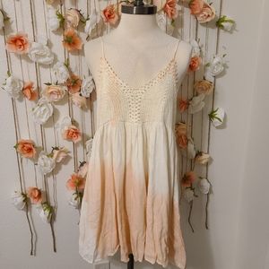 Tie-dye pink&white babydoll dress